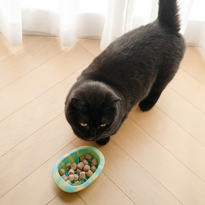 Colorful Slow Feeder Bowl for Large & Small Pets Silicone Easy to Clean Dog Food Bowl Slow Feed Dog & Cat Bowls for Interactive (Pink S)