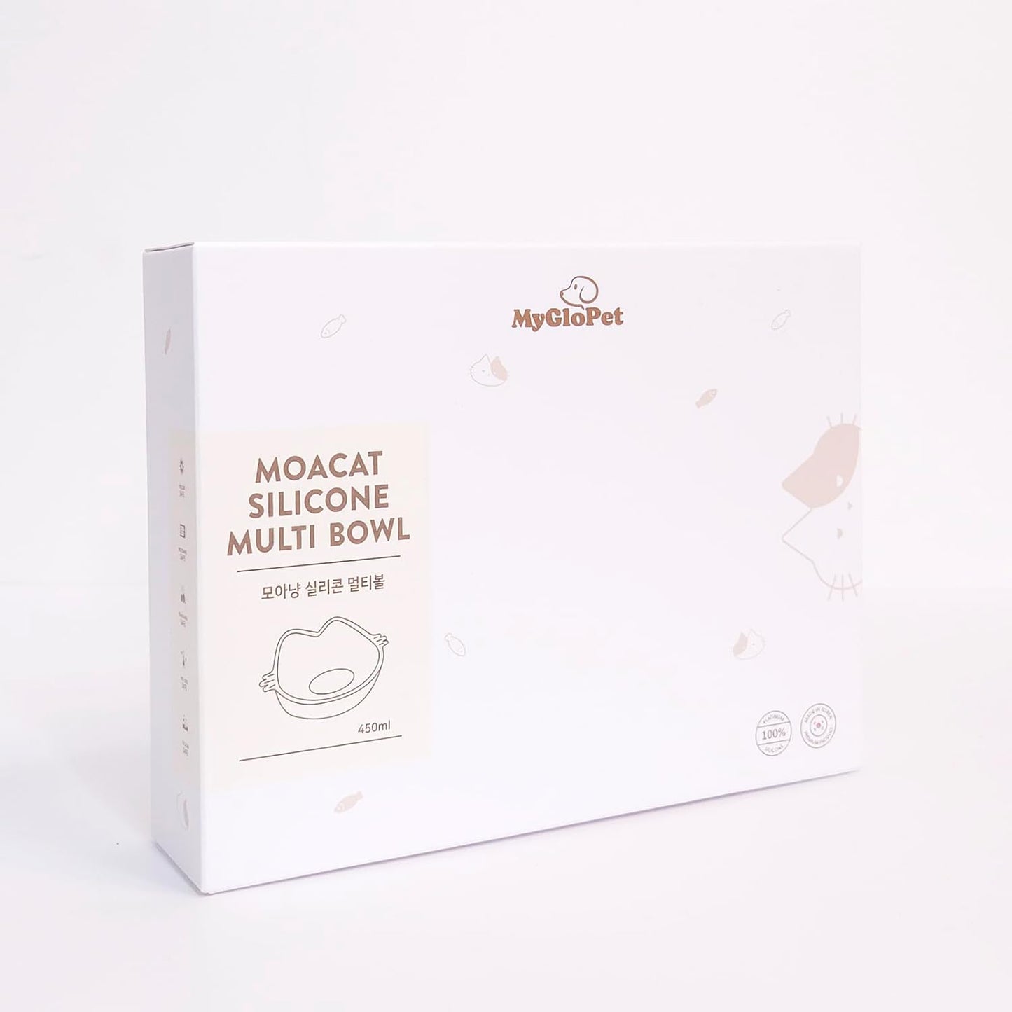 Platinum Silicone MoaCat Bowl, Wellbeing Pet Bowl, Premium, Odorless, BPA-Free, Food-Grade, Microwave & Dishwasher Safe, Sensitive Stomach, Eco-Friendly Travel Bowl (Cream)