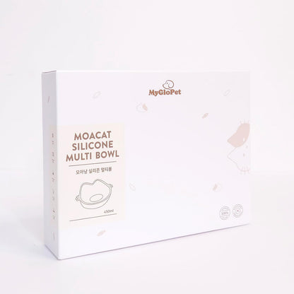 Platinum Silicone MoaCat Bowl, Wellbeing Pet Bowl, Premium, Odorless, BPA-Free, Food-Grade, Microwave & Dishwasher Safe, Sensitive Stomach, Eco-Friendly Travel Bowl (Cream)