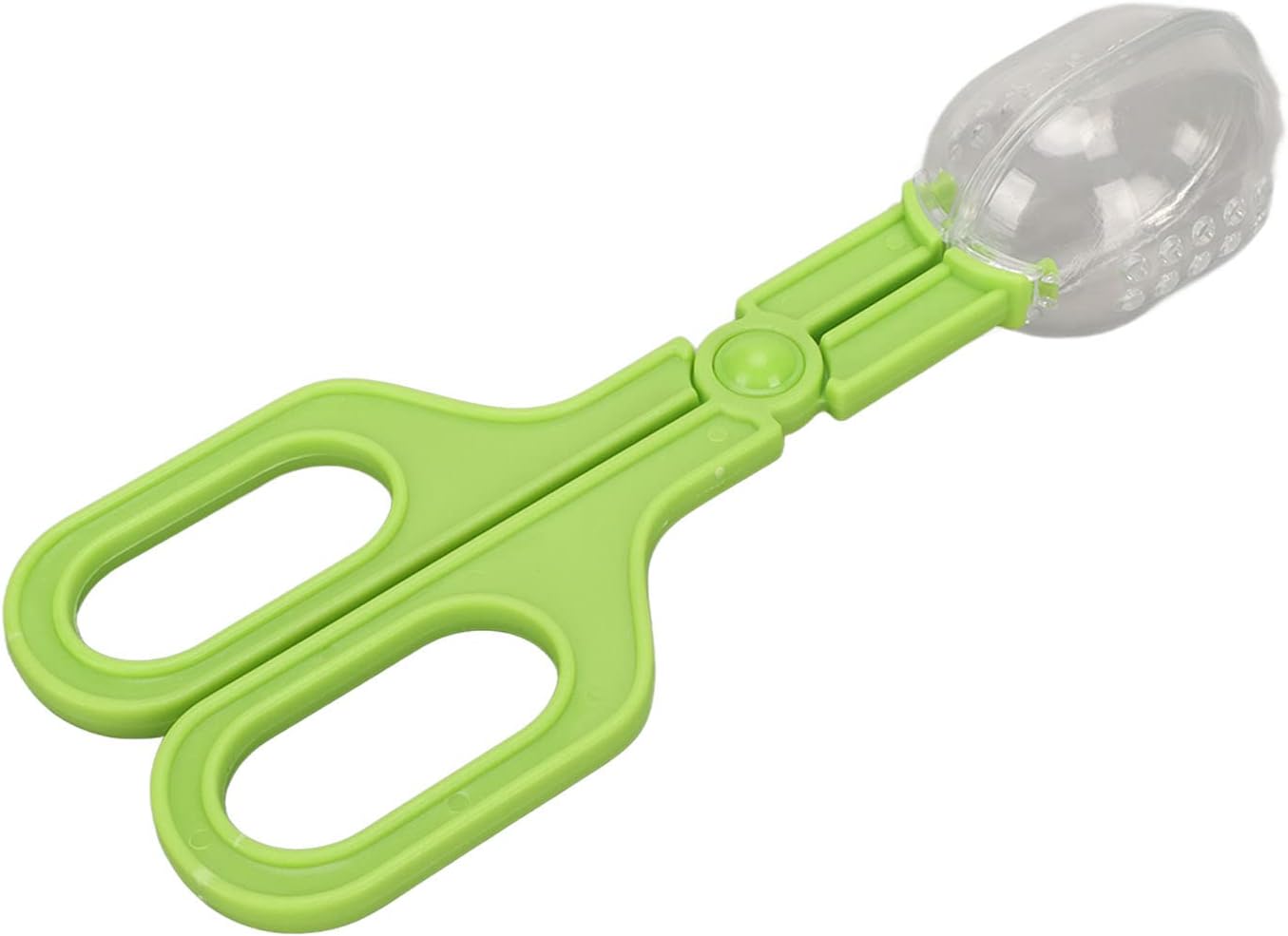 GLOGLOW Reptile Feeding Tool, Reptile Feeding Clamp Reptile Feeding and Cleaning Tool Reptile Poop Scoop with Vents for Tortoise (Green)