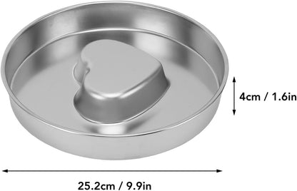 Pssopp Pet Slower Food Feeding Bowls, Stainless Steel Heart Shaped Maze Dog Feeder for Large Medium Small Breeds Pets Slow Down Eating