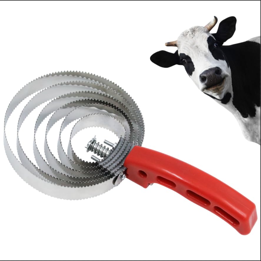 6 Rings Reversible Stainless Steel Curry Comb Horse Brush, Currycombs Steel Comb With Red Soft Touch Grip For Tool Pet Cattle Sheep Dogs Cats Goats Horse Beauty Products