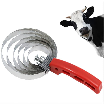 6 Rings Reversible Stainless Steel Curry Comb Horse Brush, Currycombs Steel Comb With Red Soft Touch Grip For Tool Pet Cattle Sheep Dogs Cats Goats Horse Beauty Products
