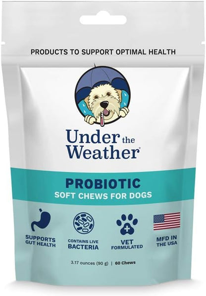 Under the Weather Pet Soft Dog Chew Supplements for Calming and Probiotics | Supports Relaxation and Normal Emotional Balance in Dogs (Probiotics, 60 Count)