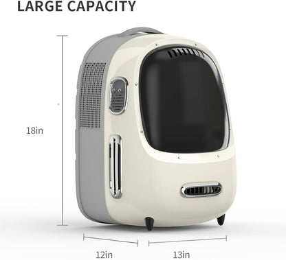 PETKIT Cat Backpack Carrier with Inbuilt Fan & Light, Airline-Approved Pet Backpack Bubble for Kitty Small Dog, Detachable Dog Backpack with Padded Strap for Travel, Hiking, Walking & Outdoor