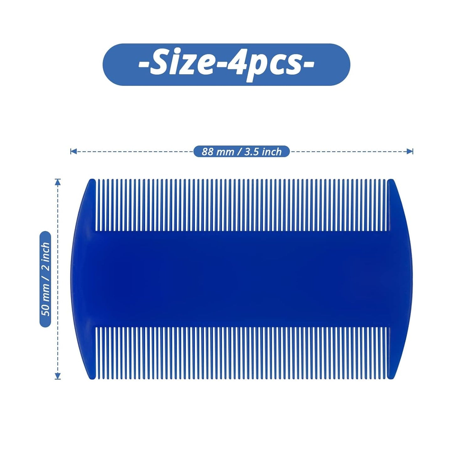 4 Pack Double sided Flea Comb,for Cats and Dogs