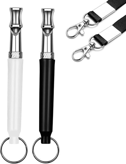 2 Pack Dog Whistle, Dog Whistle to Stop Barking Neighbors Dog, Adjustable Ultrasonic Silent Dog Whistle, Professional Recall Dog Training Whistles, with Lanyard (BD Dog Whistle)