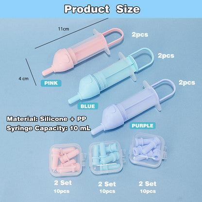 LogFaadCoi Kitten Bottle Feeding Kit for Nursing, Milk Bottles for Feeding Newborn Puppies,Anti-chocking Design,with 2 Syringes and 10pcs Replaceable Nipples (Purple)