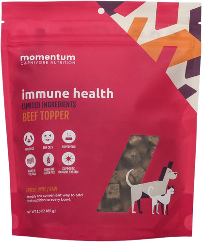 Momentum Carnivore Nutrition Freeze-Dried Wellness Topper 3 Pack – Gut Health, Immune Health & Joint Health – Natural Functional Dog & Cat Food Toppers – Supports Digestion, Immunity & Mobility