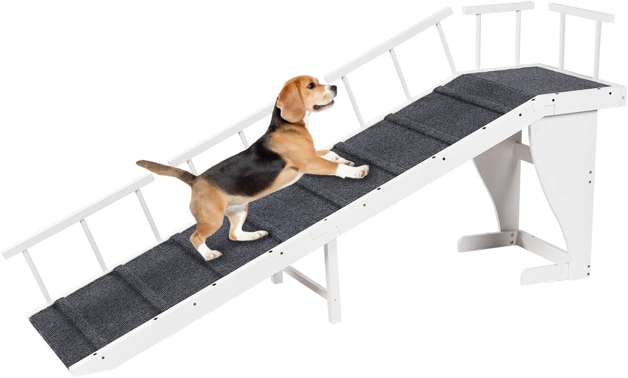 Dog Ramp for Bed with Safety Removable Rail Dog Steps for Bed Large Dog Widened and Lengthened Pet Ramp to Get on Bed
