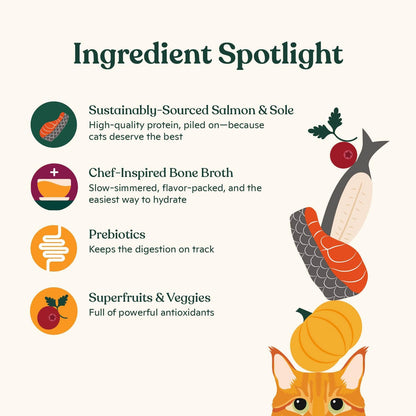 Made by Nacho Sustainably Caught Salmon & Sole Recipe with Bone Broth Minced Wet Cat Food, 5.5-oz can, Case of 24