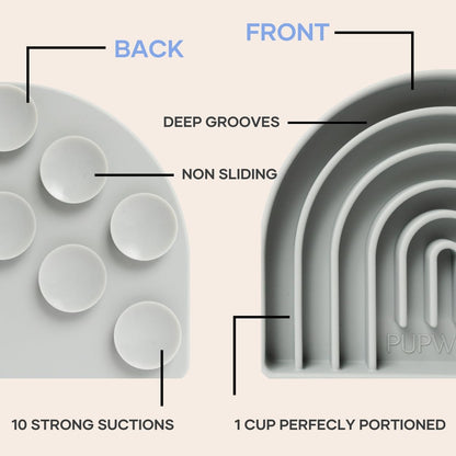 Pupwell Happy Feelings Lick Mat for Dogs and Cats, Dog Slow Feeder, Anxiety and Boredom Relief (Slate Blue)