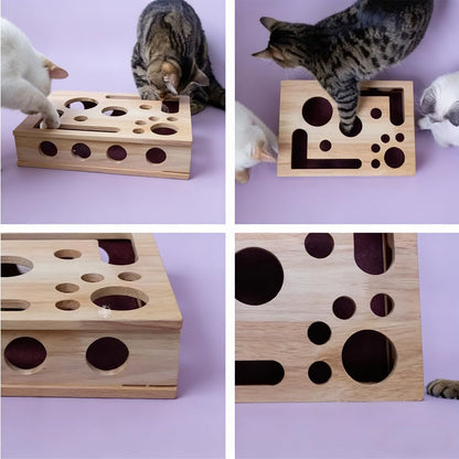 2026 New Cat Scratch Puzzle Enrichment Box: Nail File Stress Free Alternative to Clippers and Grinders, Cat Nail File Enrichment Box with Sandpaper Inside Bell Ball for Indoor (2pcs-B)