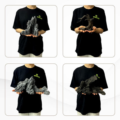 FZONE Driftwood for Aquarium Resin Model pH Neutral Aquarium Rocks for Aquascaping,Hardscape
