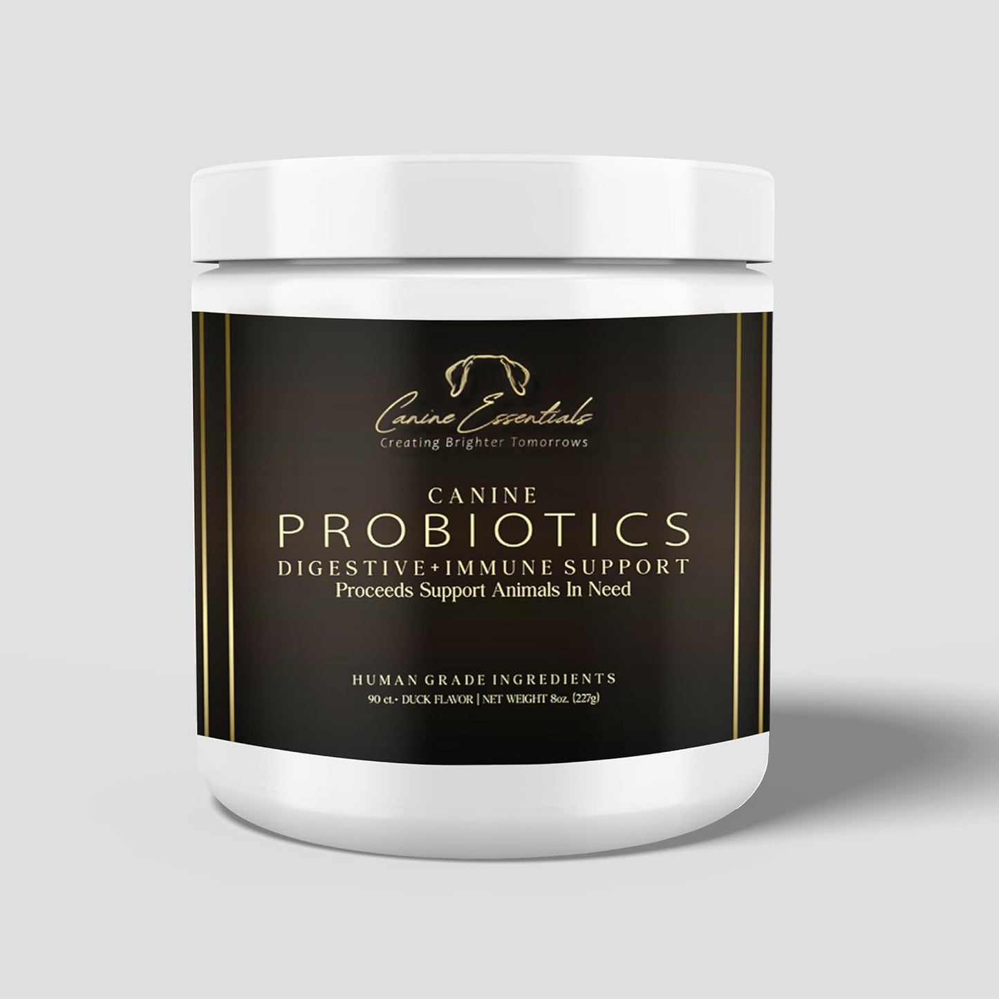 Probiotics for Dogs – Duck Flavour – Approx. 90 Chews, 8 oz – Digestive & Immune Support Supplement – Human-Grade Ingredients – Supports Animals in Need
