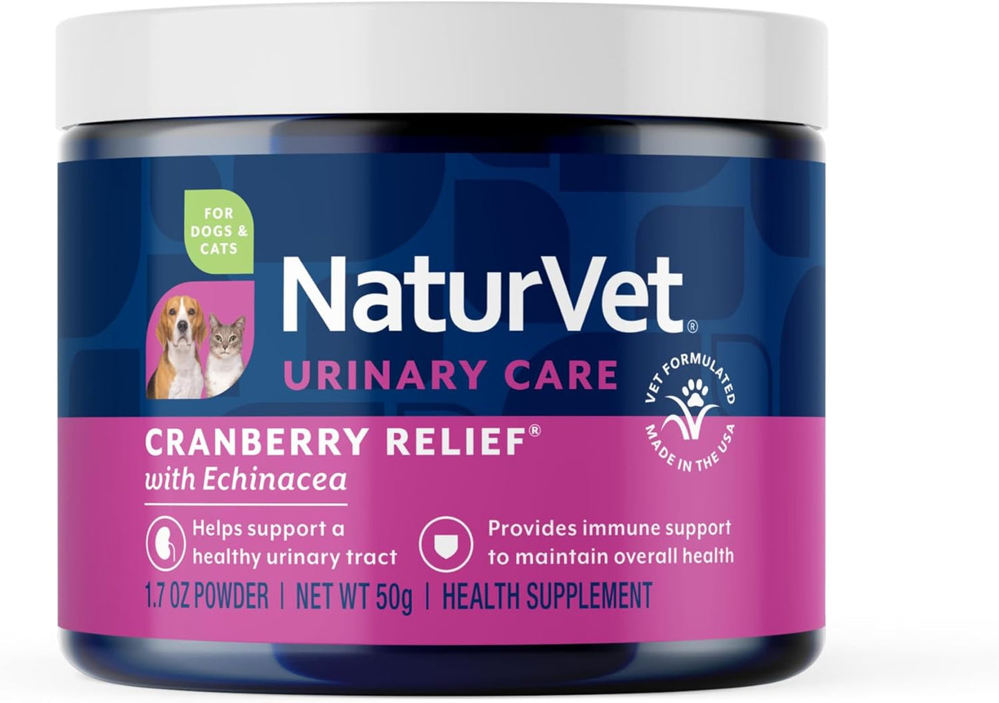 NaturVet – Cranberry Relief Plus Echinacea | Helps Support a Healthy Urinary Tract & Immune System (50g Powder)