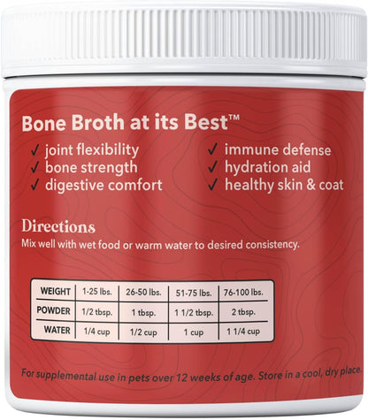 Wild Acre Premium Beef Bone Broth for Dogs – High Protein + Collagen Enhanced with Mushroom Blend for Strong Bones, Joint Flexibility, Digestive Comfort, and Immune Support - Natural Dog Food Topper