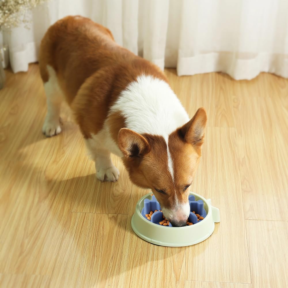 Soft Silicone Anti-Choking Puzzle Slow Down Eating Feeder Insert, Compatible with Regular Elevated Dog Bowls Slow2.0