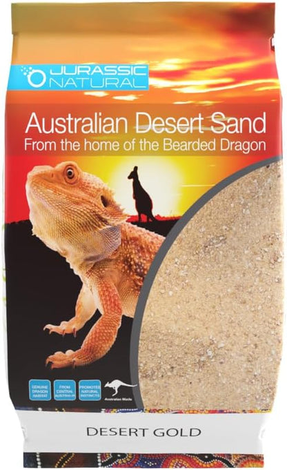 Jurassic Natural Australian Desert Dragon Habitat Substrate for Bearded Dragons and Other Lizards, Gold, 20lb