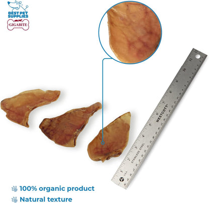 Best Pet Supplies GigaBite Roasted Pig Ears for Dogs - Natural Dog Chews, Roasted Pigs Ears, Safe for Puppies and Aggressive Chewers, Cleans Teeth and Gums - Whole Ears, Pack of 22