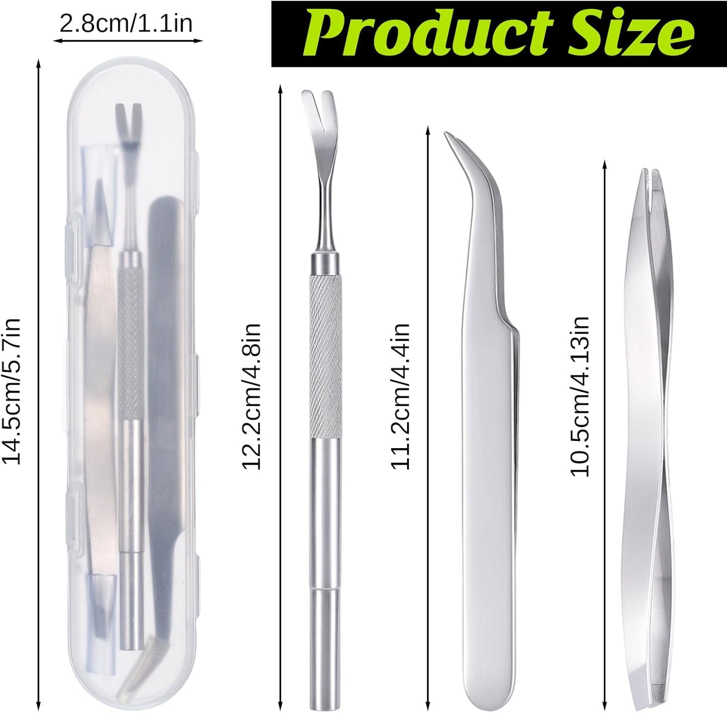 3 in 1 Tick Remover Kit, 3 Pack Stainless Steel Tick Tweezers, Ticks Fork and Portable Storage Case for Cats and Dogs