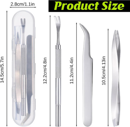 3 in 1 Tick Remover Kit, 3 Pack Stainless Steel Tick Tweezers, Ticks Fork and Portable Storage Case for Cats and Dogs