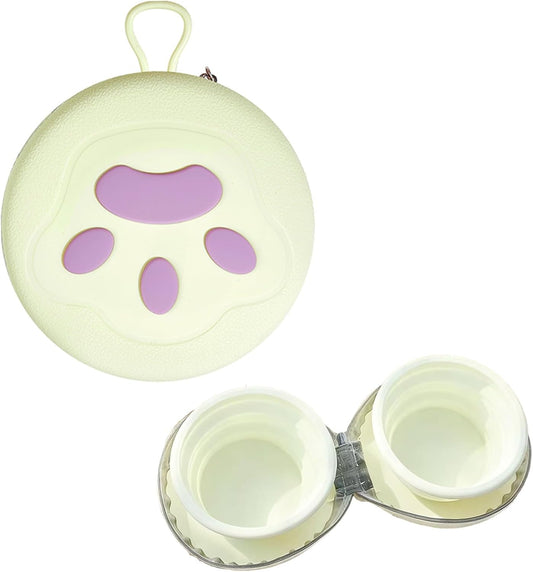 Collapsible Dog Bowls,2-in-1 Pet Bowl, Cat Bowl,Portable Pet Bowl, Suitable for Travel, Camping, and Hiking (Light Yellow)