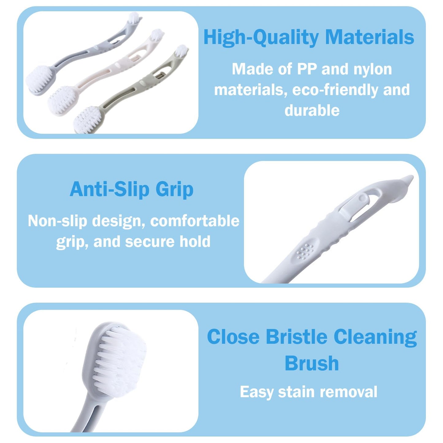 Bird Cage Cleaning Brush with Long Handle, Durable Hard Bristle Scrub Brush for Bird Droppings, Parrot Cage Cleaner Tool, Pet Bird Perch Cleaning Accessories for Aviary and Small Animal Cages