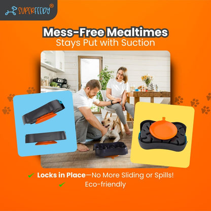 4-in-1 Slow Feeder Dog Bowl with Lick Mat – BPA-Free, Food Grade Silicone, Large Capacity for Large Dogs