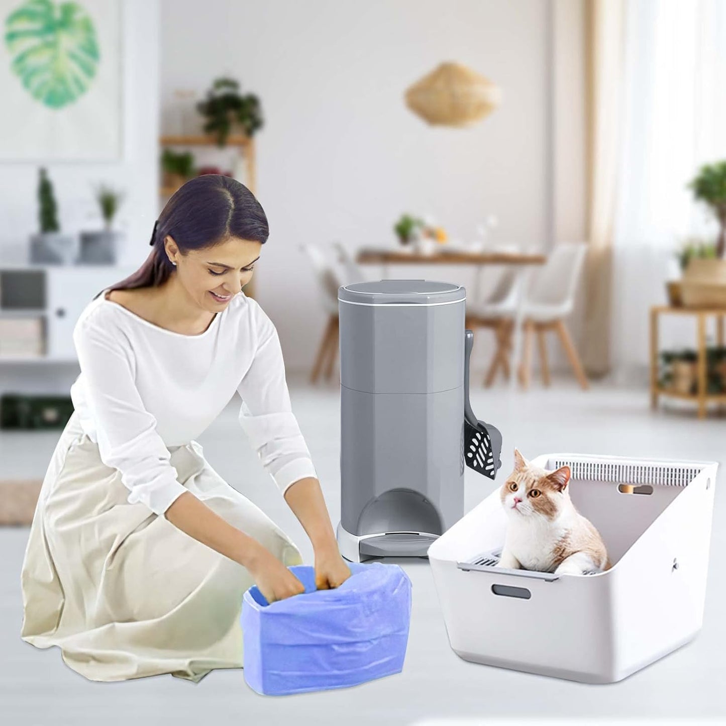 Litter Refill Bags Compatible with Litter Chanp, 4 Pack One 36 Foot Litter Waste Receptacle Refill Liners