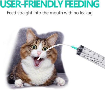 9-Piece Puppy Tube Feeding Kit – Includes 5 Feeding Tubes, 3 Syringes (10ml, 30ml, 60ml) & 1 Bulb Syringe – Ideal for Small Pets, Kittens, Lambs & Whelping Care