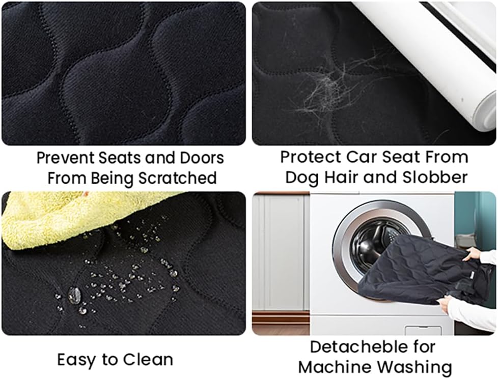 pettycare Dog Car Seat Cover for Back Seat - Hard Bottom Supports 400lbs, with Mesh Window & Non-Slip Bottom, for SUV & Truck (Black)