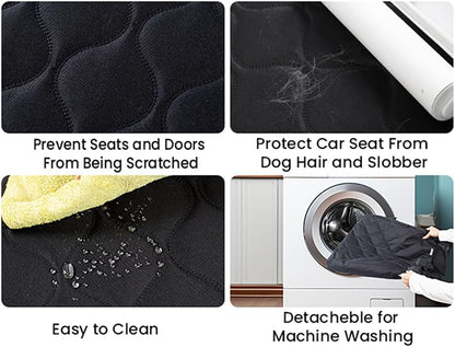 pettycare Dog Car Seat Cover for Back Seat - Hard Bottom Supports 400lbs, with Mesh Window & Non-Slip Bottom, for SUV & Truck (Black)
