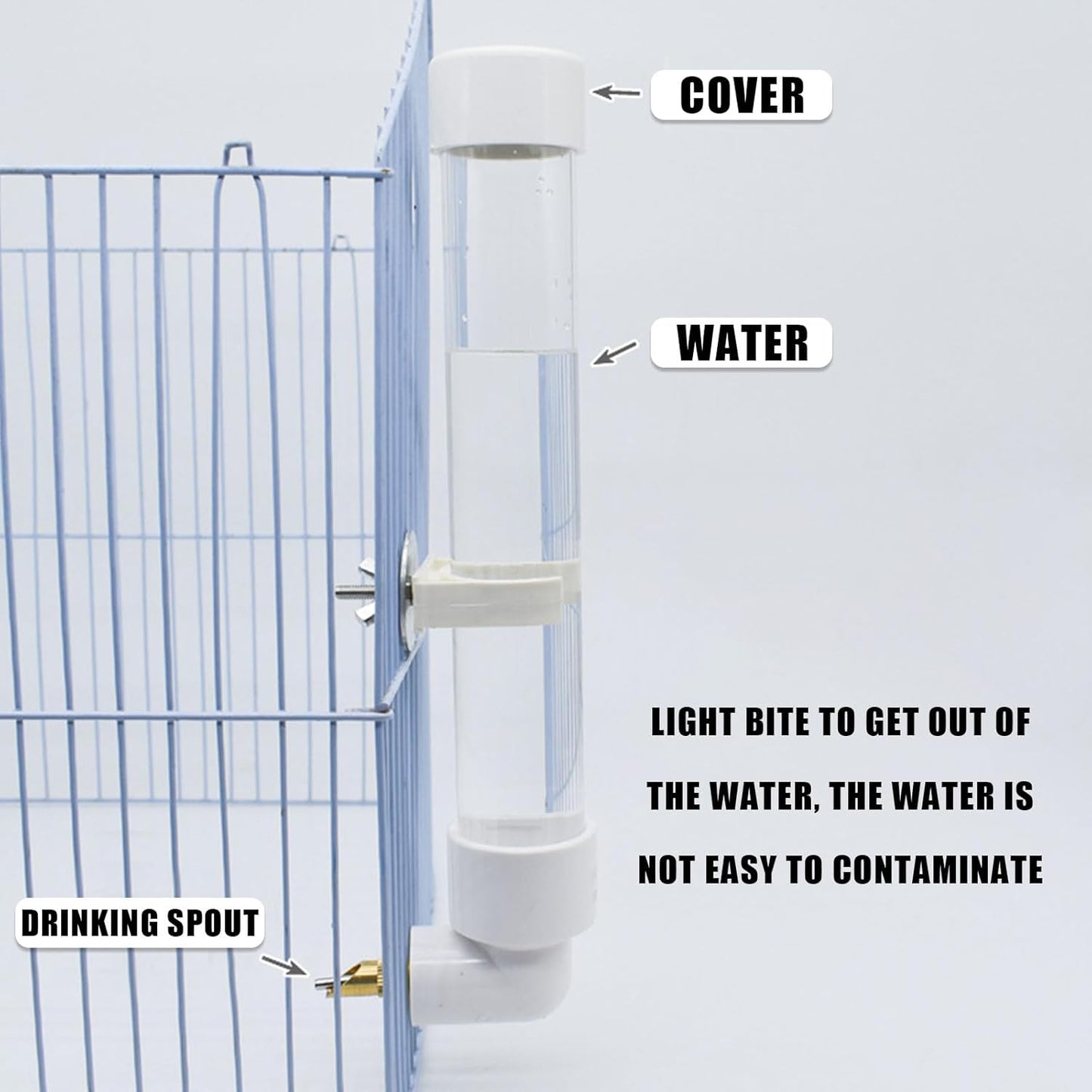 Automatic Parrot Water Dispenser - 130ML Bird Water Bottle with Cleaning Brush, Cage Accessories Drinker Bowl Fountain for Parakeet, Cockatiel, Lovebirds