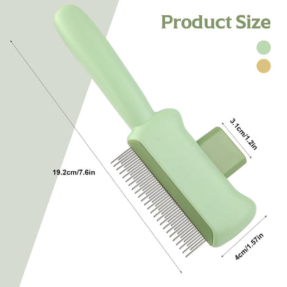 2-Pack Flea Comb for Cats & Dogs - Advanced Cat Flea Comb with One-Click Hair Release,Dual-Action Pet Hair Removal for Dogs and Cat - Deep Cleaning, Effectively Removes Fleas, Dirt & Loose Fur