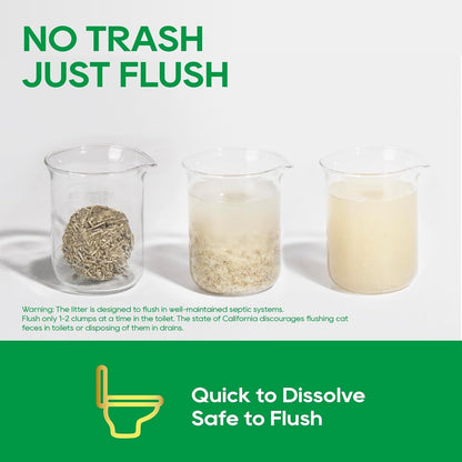 HoneyCare Tea Cat Litter | Natural Plant-Based Formula | Long-Lasting Odor Control | 99% Dust-Free & Low Tracking | Flushable Cat Litter | 6-lbs