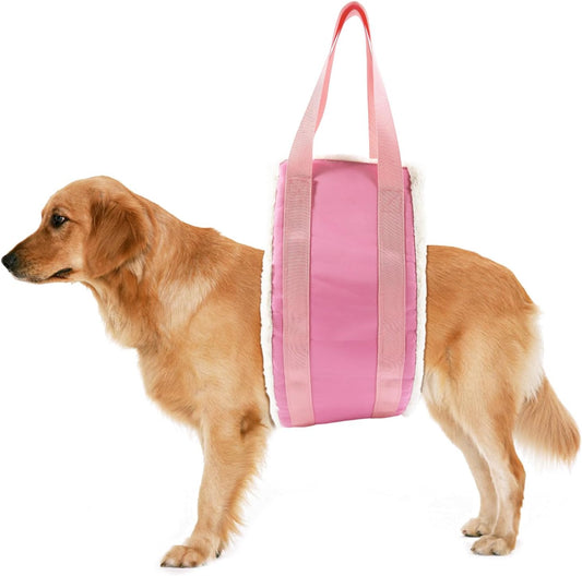20-150lb Dog Sling for Large Dogs Hind Leg Support, Hevy Duty Portable Dog Lift Harness for Back Legs, Dog Hip Harness Large Breed, Pink, Large