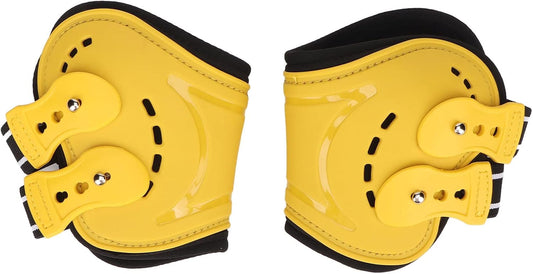 Horse Fetlock Boots, Protective Horse Hind Leg Boots, Breathable Slip Lightweight Horse Boots with Fastening Button for Show Jumping and Training, Yellow