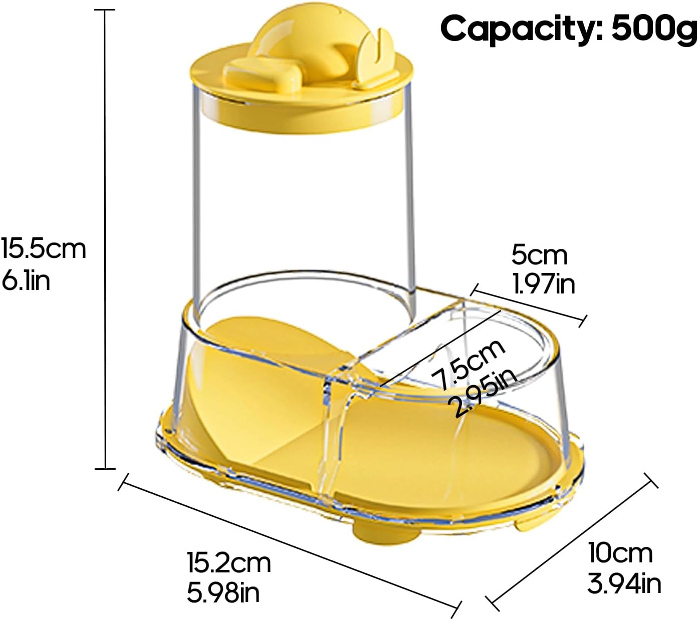 Automatic Hamster Feeder Food Dish Bowl Dispenser for Syrian Dwarf Hamsters, Gerbils, Mouse, Guinea Pig, Hedgehog (Green)