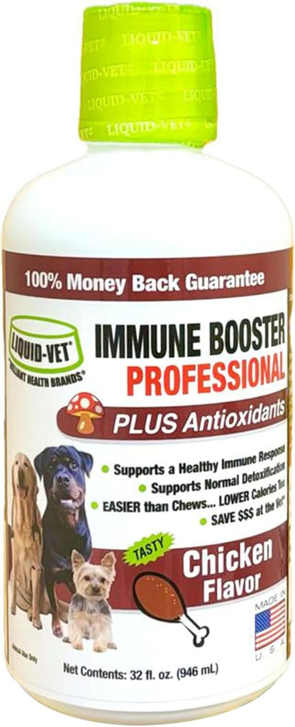 Liquid-Vet Immune Support for Dogs – Antioxidant Protection & Gut Health – Inulin, Beta-Glucan & Omega-3s / Fish Oil & More! - Made for Picky Eaters