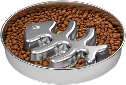 Slow Feeder Dog Bowl, Stainless Steel, 2 Cups Capacity, Non-Slip Base, Small & Medium Dogs