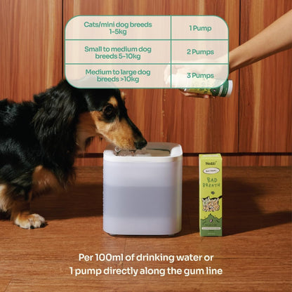 Notti Dental Fresh Advanced Plaque and Tartar Spray - Oral Care Spray - Water Additive - Pet Dental Care - No Toothpaste No Toothbrush - Eliminate Bad Dog and Cat Bad Breath - Freshen Breath