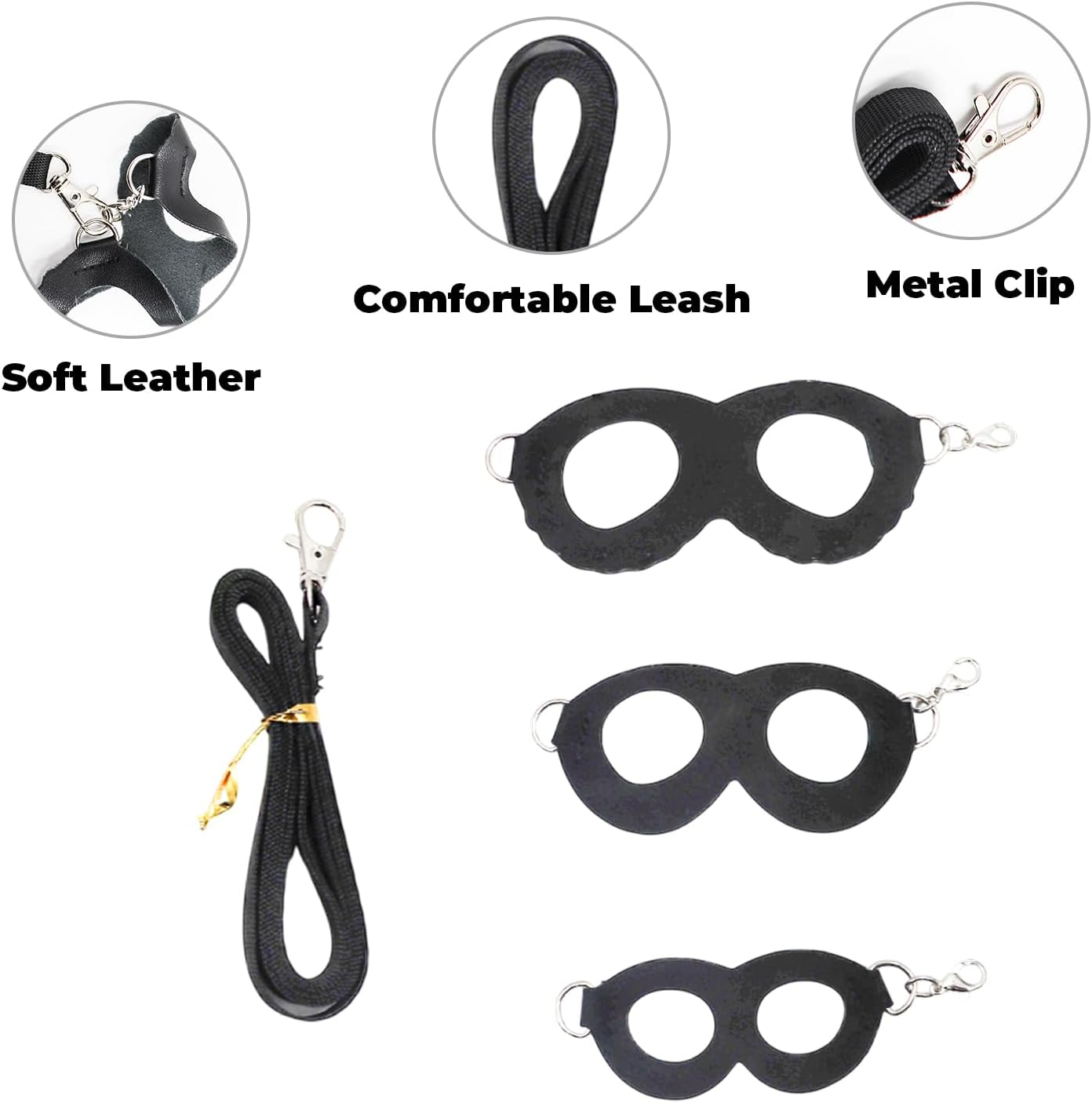 6 Pack Bearded Dragon Leash and Harness Set, Bearded Dragon Accessories, Leash and Harness Set for Gecko, Other Small Animals