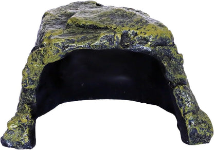 Rock Hide Cave for Reptiles, Amphibians Rock Den - Terrarium & Aquarium Decor, Great for Bearded Dragons,Lizards,Snakes,Turtles,Geckos,Frogs,Small Animals - Large Size