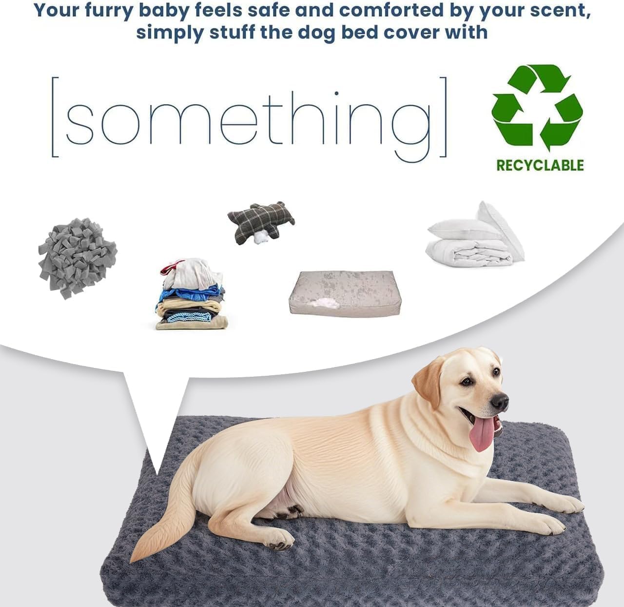 Faux Fur Dog Bed Covers – Ultra Soft Rose Velvet, Removable & Washable, Cozy & Durable,Large Pet Bed Cover Only (No Filling) – Gray, (Rose Velvet Dark Gray, 44" L x 32" W x 4.5" Th)