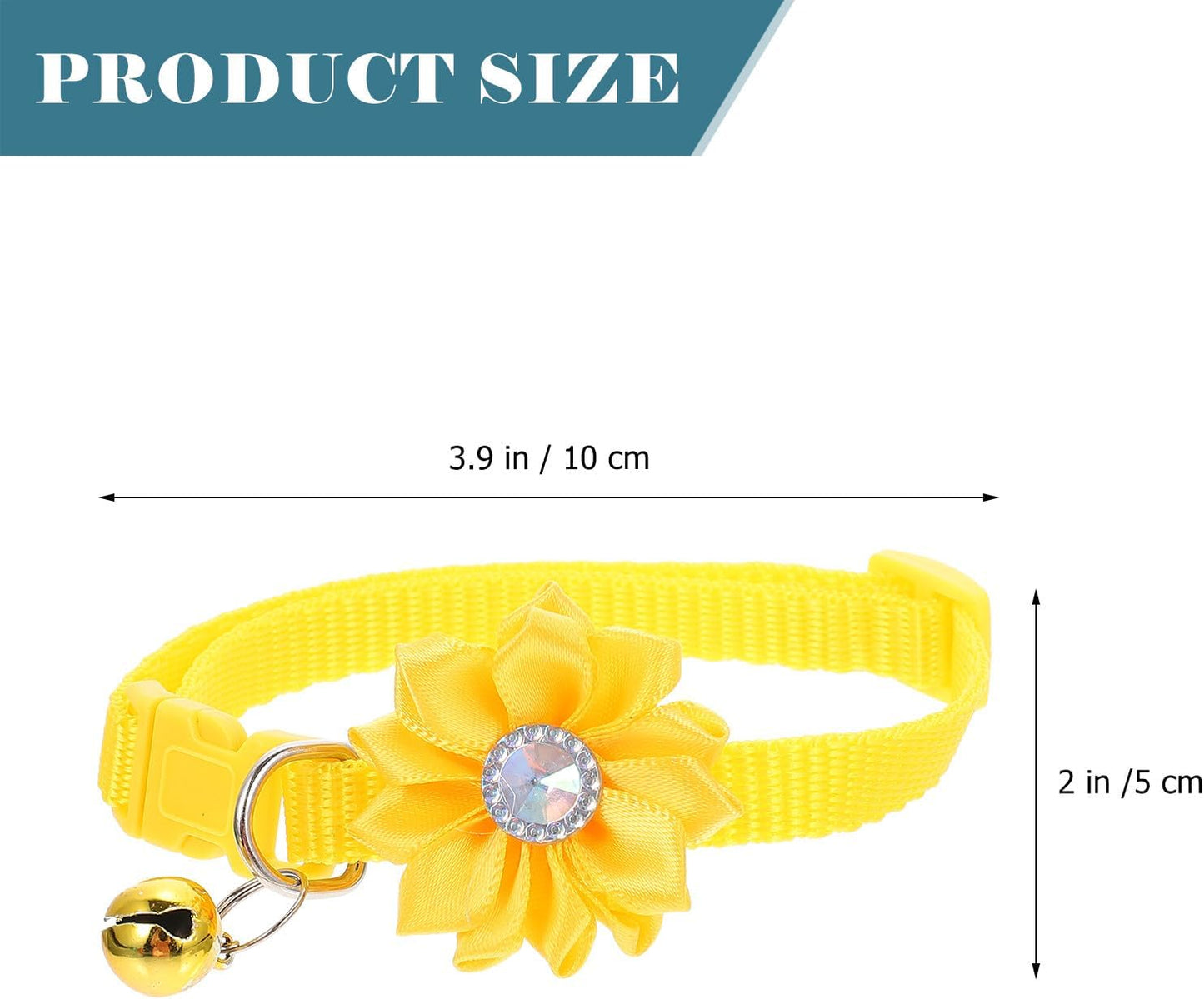 6Pcs Flower Design Cat Collars with Bell Adjustable Decorative Neck Chains for Kitten and Small Dogs Set for Pet Neck Decor and Everyday Use