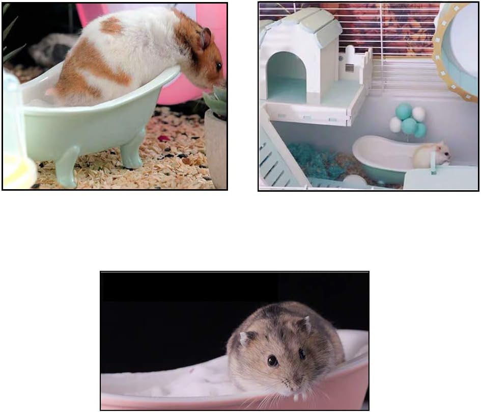 Summer Hamster Ceramic Bed Bathtub, Small Animal Ice Accessories Cage Hideout Toys，Bird Relax Habitat House, Sleep Pad Nest or Hamster, Food Bowl for Guinea Pigs/Squirrel/Chinchilla
