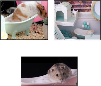 Summer Hamster Ceramic Bed Bathtub, Small Animal Ice Accessories Cage Hideout Toys，Bird Relax Habitat House, Sleep Pad Nest or Hamster, Food Bowl for Guinea Pigs/Squirrel/Chinchilla