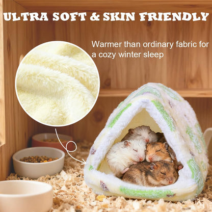 Meow&Woof Hamster Bed, 2 Pack Guinea Pig Houses, Washable Small Animal Beds, Fleece Sugar Glider House, Hedgehog Cage Accessories, Hideaway for Hedgehog Chinchilla Rat