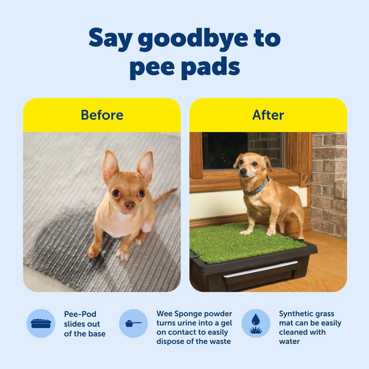 PetSafe Pet Loo Portable Dog Potty - Pet Toilet Alternative for Puppy Pads - Small - Perfect for House Training - Easy-to-Clean Grass Mat